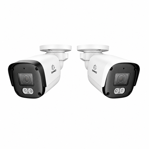 FX800 – 2 sztuki Kamera bezpieczeństwa PoE 4K z audio, gniazdem kart SD, wykrywaniem AI, szerszym kątem widzenia, podwójnym światłem i kolorowym widzeniem nocnym, IP67