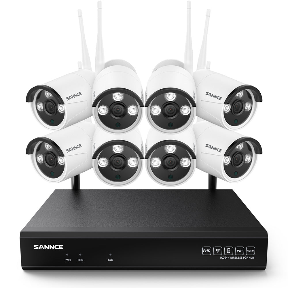 3MP 10-Channel Wireless Security Camera System,  8MP NVR, 3MP IP Camera, Audio Recording, IP66 Waterproof, Smart AI Human Detection, Work With Alexa