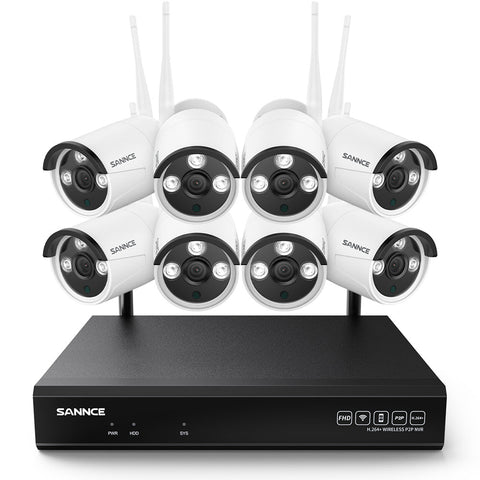 3MP 10-Channel Wireless Security Camera System,  8MP NVR, 3MP IP Camera, Audio Recording, IP66 Waterproof, Smart AI Human Detection, Work With Alexa