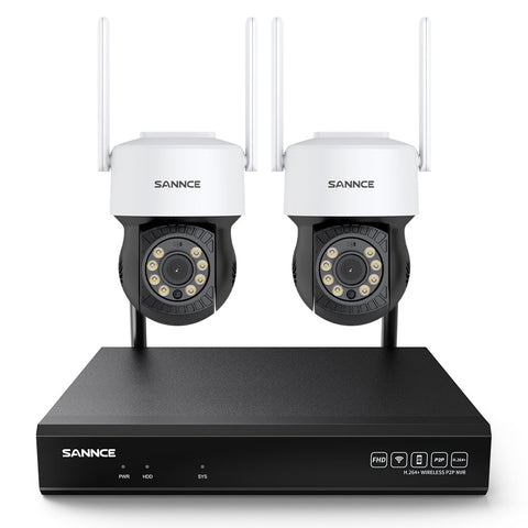 5MP 10-Channel Wireless PT Security Camera System, 8MP NVR, 5MP Pan & Tilt Camera, Two-Way Audio, IP66 Waterproof, Smart AI Human Detection, Work With Alexa