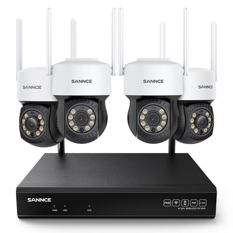 3MP 10-Channel Wireless CCTV PT Camera System, 8MP NVR, 3MP Pan & Tilt WiFi IP Cameras, Audio Recording, AI Human Detection, Work With Alexa
