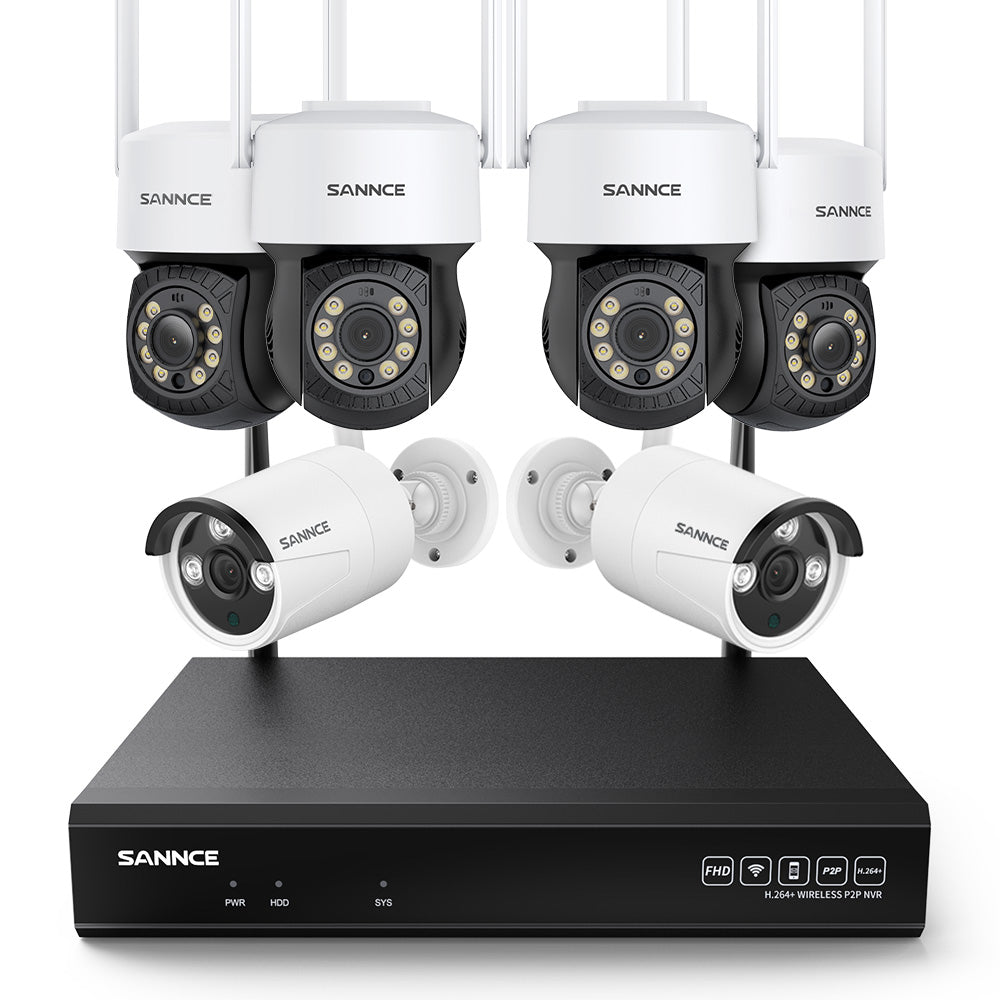 5MP 10-Channel Wireless PT & Bullet Security Camera System, 8MP NVR, 5MP Camera, Two-Way Audio, IP66 Waterproof, Smart AI Human Detection, Work With Alexa