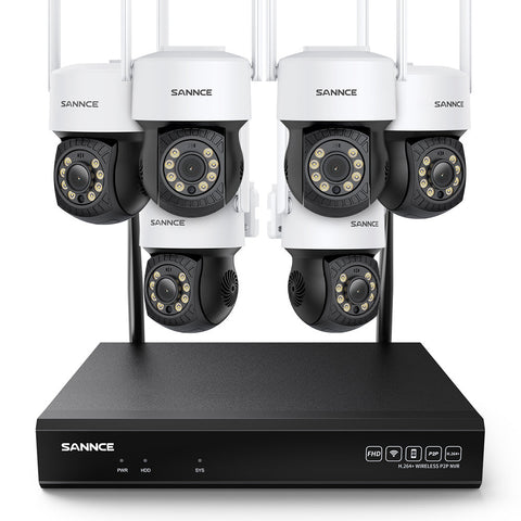 5MP 10-Channel Wireless PT Security Camera System, 8MP NVR, 5MP Pan & Tilt Camera, Two-Way Audio, IP66 Waterproof, Smart AI Human Detection, Work With Alexa