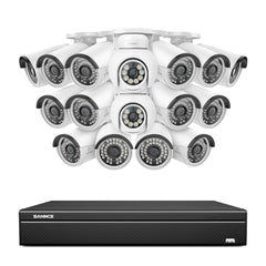 16 Channel 4K PoE Bullet & PTZ Security Camera System, 8MP Outdoor PoE IP Cameras, Pan & Tilt, ONVIF Supported NVR, Two-Way Audio, Smart Human/Vehicle Detection(2x PT Cameras+14x IP Cameras)
