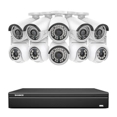 16 Channel 4K PoE Bullet & PTZ Security Camera System, 8MP Outdoor PoE IP Cameras, Pan & Tilt, ONVIF Supported NVR, Two-Way Audio, Smart Human/Vehicle Detection (6x IP Cameras+4x PT Cameras)