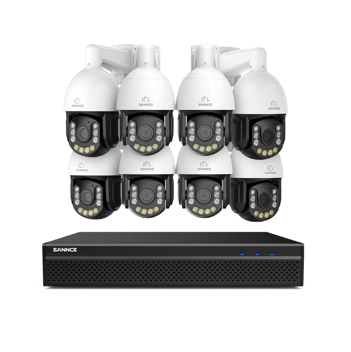 4K 8-Channel PoE Security NVR System with 8PCS 8MP 20X PTZ Camera, Auto Tracking, Two-Way Audio, Color Night Vision