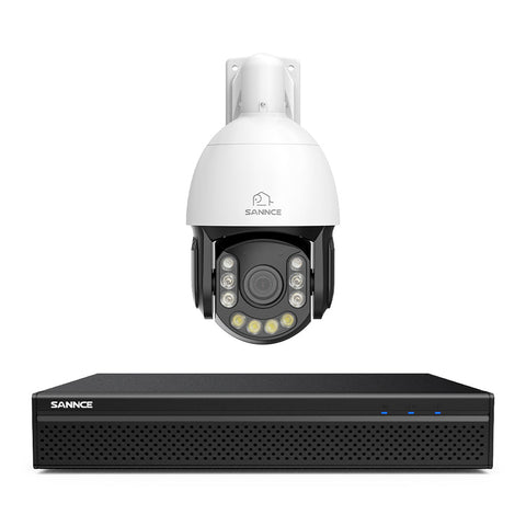 4K 8-Channel PoE Security NVR System with 20X PTZ 8MP Camera, Auto Tracking, Two-Way Audio, Color Night Vision
