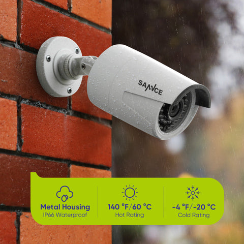 8 Channel 5MP PoE Security Camera System, 8pcs H.265+ Wired Bullet 5MP Outdoor PoE IP Cameras with Audio Recording, 4K 8CH NVR for 24/7 Recording