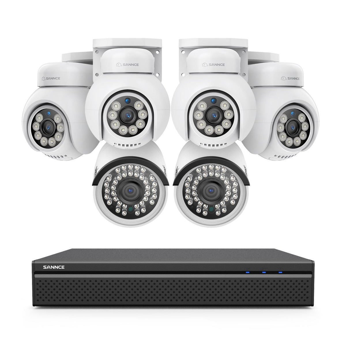 10 Channel 4K PoE Security Camera System for Home & Business, 8MP Bullet & Pan-Tilt Turret IP Cameras, AI Human/Vehicle Detection, Two-Way Audio