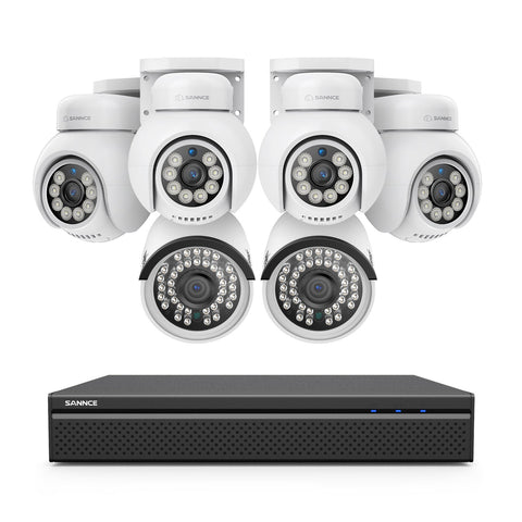 10 Channel 4K PoE Security Camera System for Home & Business, 8MP Bullet & Pan-Tilt Turret IP Cameras, AI Human/Vehicle Detection, Two-Way Audio
