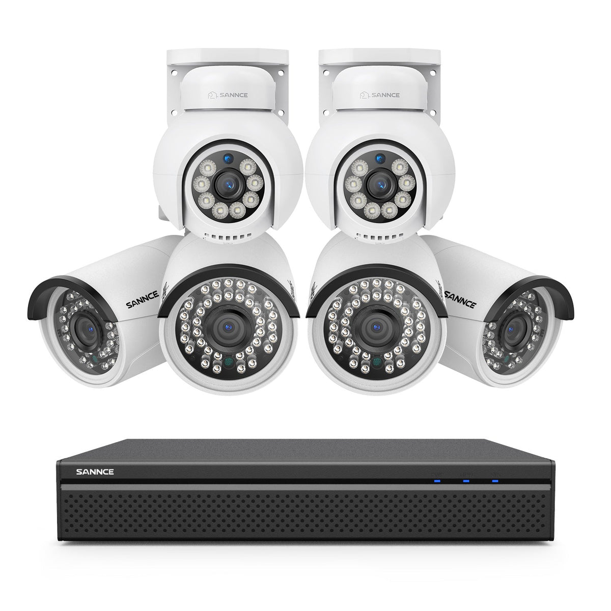 16 Channel 4K PoE Bullet & PTZ Security Camera System, 8MP Outdoor PoE IP Cameras, Pan & Tilt, ONVIF Supported NVR, Two-Way Audio, Smart Human/Vehicle Detection(2x PT Cameras+4x IP Cameras)