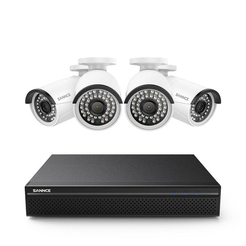 10 Channel 4K PoE Security Camera System, 4PCS 8MP Outdoor Metal IP Cameras, AI Human/Vehicle Detection, H.265+ Video Compression, Two-Way Audio