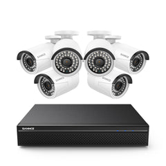 10 Channel 4K PoE Security Camera System, 6PCS 8MP Outdoor Metal IP Cameras, AI Human/Vehicle Detection, H.265+ Video Compression, Two-Way Audio