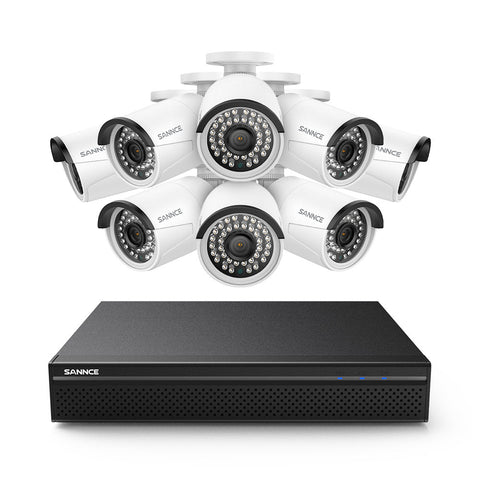 8 Channel 5MP PoE Security Camera System, 8pcs H.265+ Wired Bullet 5MP Outdoor PoE IP Cameras with Audio Recording, 4K 8CH NVR for 24/7 Recording