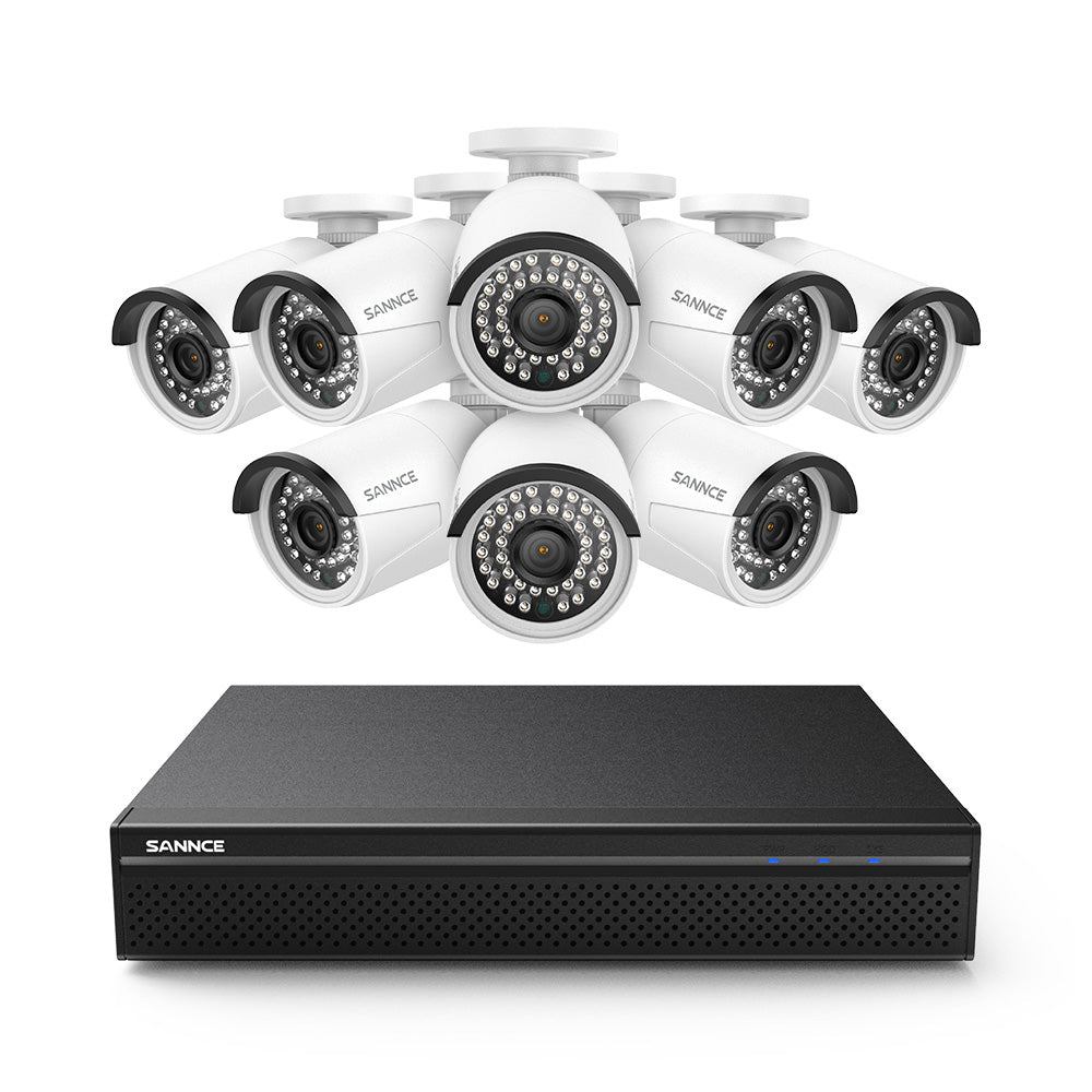 10 Channel 4K PoE Security Camera System, 8PCS 8MP Outdoor Metal IP Cameras, AI Human/Vehicle Detection, H.265+ Video Compression, Two-Way Audio