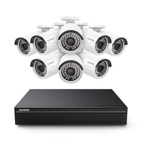 10 Channel 4K PoE Security Camera System, 8PCS 8MP Outdoor Metal IP Cameras, AI Human/Vehicle Detection, H.265+ Video Compression, Two-Way Audio