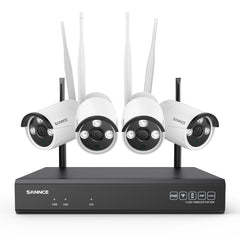 Zestaw kamer WiFi 4K SANNCE 8-kanałowy – NVR 8MP, kamery IP, dwukierunkowe audio, AI detekcja ruchu, wodoodporność IP66, obsługa Alexa