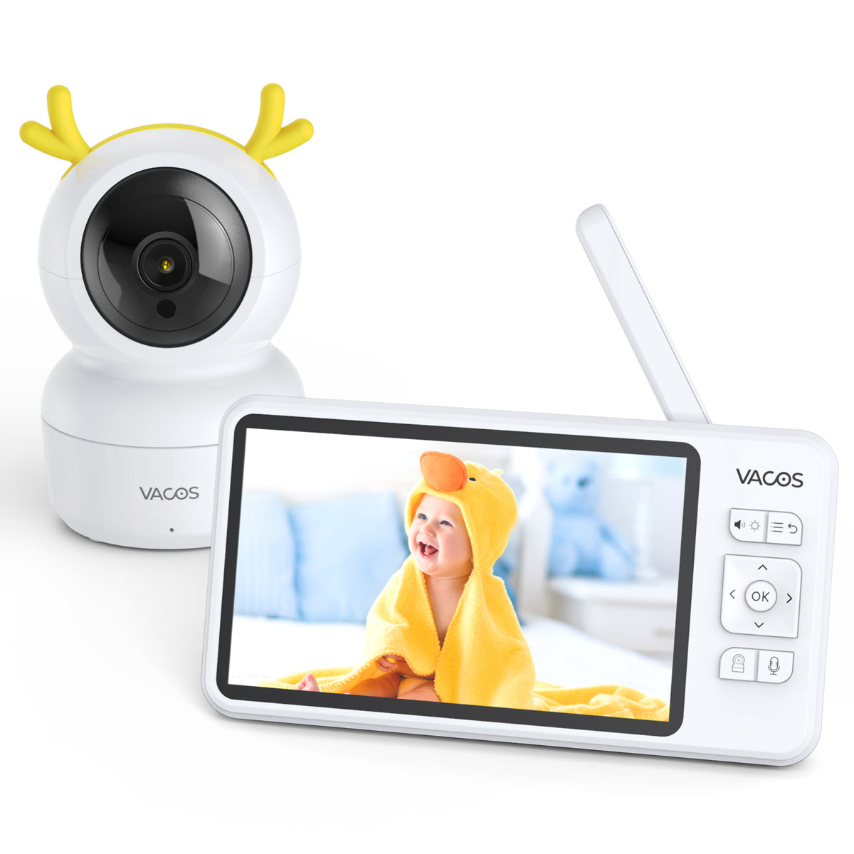 Certified Refurbished, Vacos 720p Advanced Video Baby Monitor, 5-inch LCD Screen with HD 1280*720p Baby Monitor